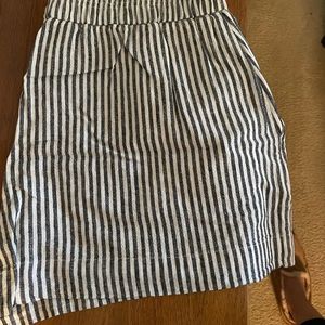 Womens Black and White striped shorts.